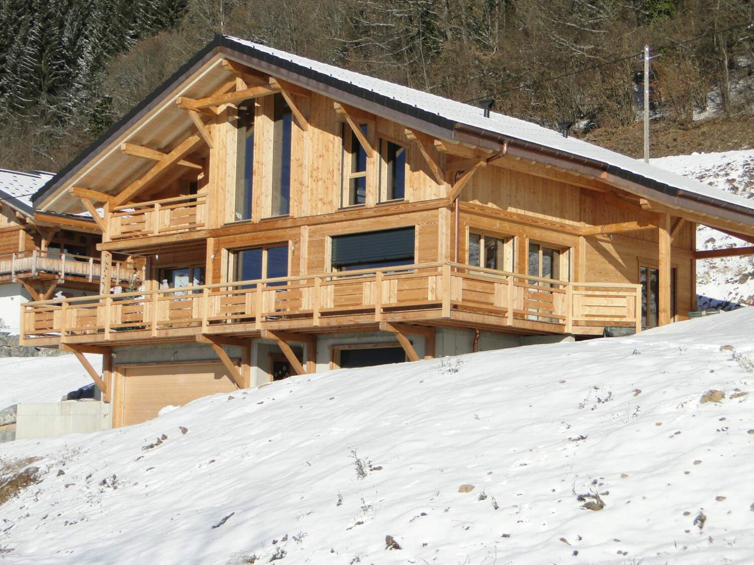 Balcon et terrasse chalet Jolly Construction Bois à Verchaix